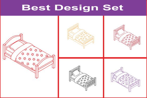 Bed Furniture SVG Line Art for Crafts & Graphics