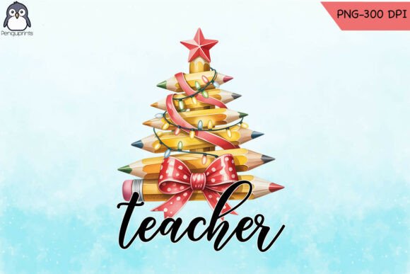 Christmas Pencil Teacher PNG for Crafts & Graphics