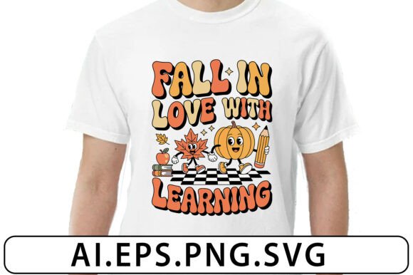 Fall in Love Retro Teacher Graphics & Crafts