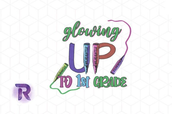 Glowing Up First Grade Teacher PNG: Graphics for Crafts