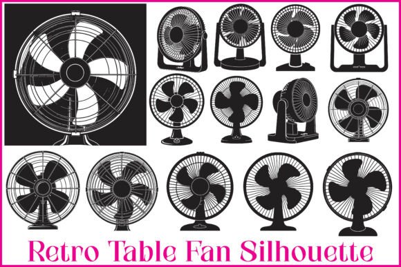 Retro Table Fan SVG Bundle: Graphics for Crafts