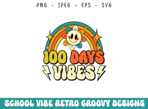 Review: 100 Days Grade School Retro Groovy Vibes Design