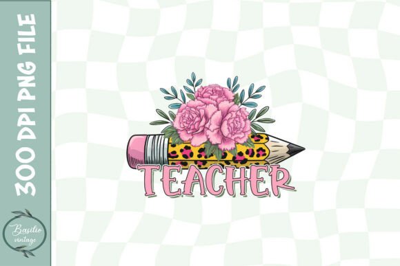 Teacher Floral Pencil Graphics for Crafts