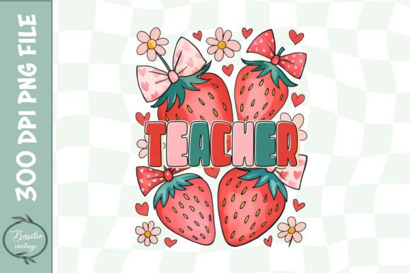 Teacher Flower Strawberry PNG for Crafts & Graphics