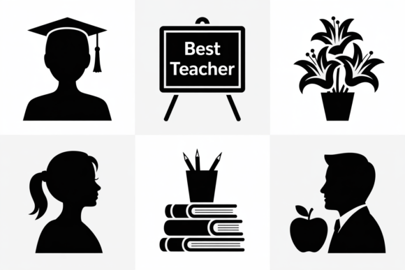 Teacher Icons Bundle: Graphics for Crafts