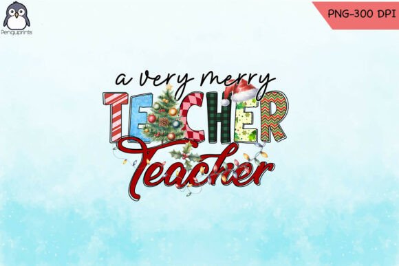 Teacher Xmas Sublimation PNG: Crafts & Graphics